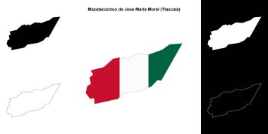 Mazatecochco de Jose Maria Morel belediyesi (Tlaxcala) ana hat haritası seti