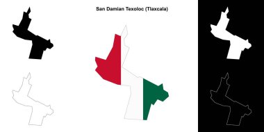 San Damian Texoloc belediyesi (Tlaxcala) ana hat haritası seti
