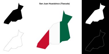 San Juan Huactzinco belediyesi (Tlaxcala) ana hat haritası seti