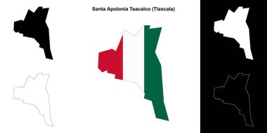 Santa Apolonia Teacalco belediyesi (Tlaxcala) ana hat haritası seti