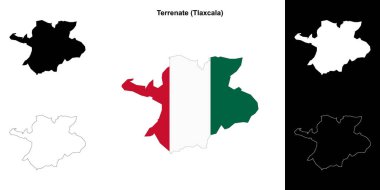 Terrenate belediyesi (Tlaxcala) ana hat haritası seti