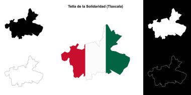 Tetla de la Solidaridad belediyesi (Tlaxcala) ana hat haritası seti