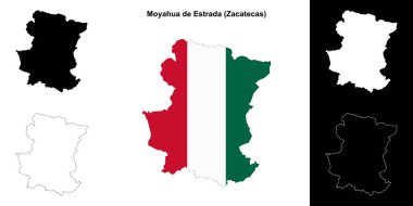 Moyahua de Estrada belediyesi (Zacatecas) ana hat haritası seti