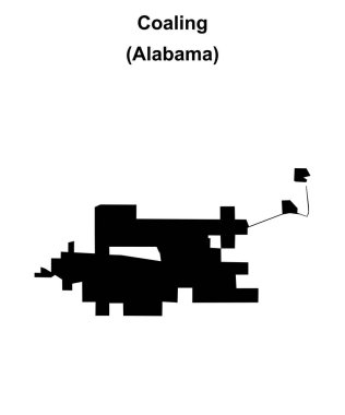 Kömürleme (Alabama) boş dış hat haritası
