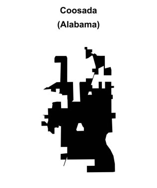 Coosada (Alabama) boş ana hat haritası