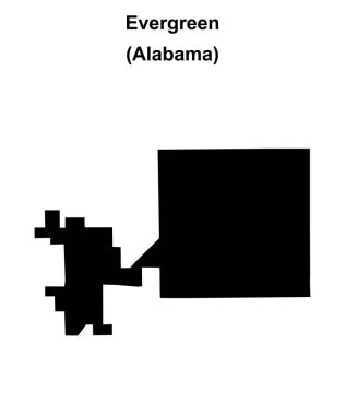Evergreen (Alabama) boş ana hat haritası