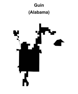 Guin (Alabama) boş ana hat haritası