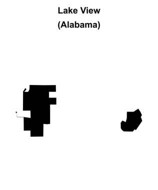 Göl Görünümü (Alabama) boş dış hat haritası