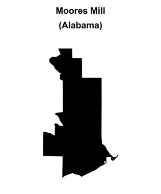 Moores Mill (Alabama) boş ana hat haritası