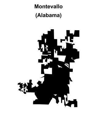 Montevallo (Alabama) boş ana hat haritası