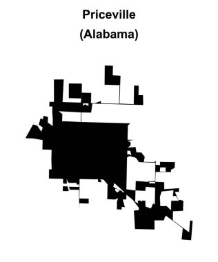Priceville (Alabama) boş ana hat haritası