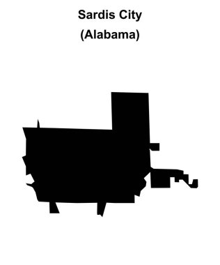Sardis Şehri (Alabama) boş ana hat haritası