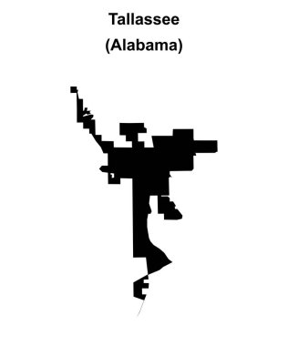 Tallassee (Alabama) boş ana hat haritası