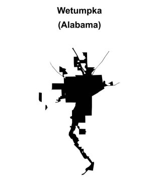 Wetumpka (Alabama) boş ana hat haritası