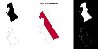 Akune (Kagoshima) ana hat haritası seti