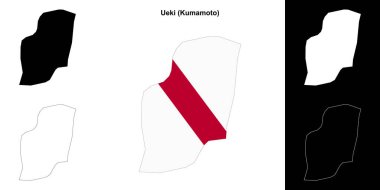 Ueki (Kumamoto) ana hat haritası seti