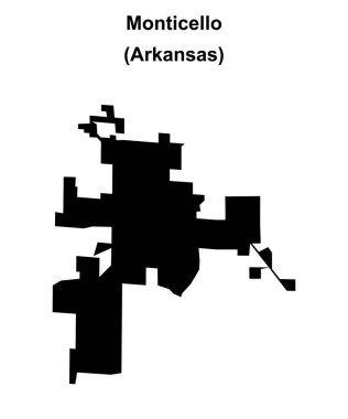 Monticello (Arkansas) boş ana hat haritası