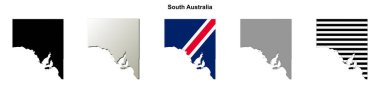 Güney Avustralya boş dış hat haritası seti