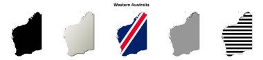 Batı Avustralya boş dış hat haritası seti