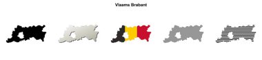 Vlaams Brabant eyalet ana hat haritası seti
