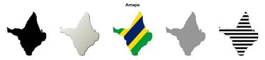 Amapa durumu (Brezilya) ana hat haritası seti