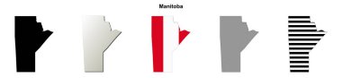 Manitoba (Kanada) boş ana hat haritası seti