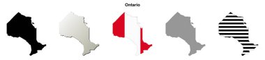 Ontario (Kanada) boş ana hat haritası seti