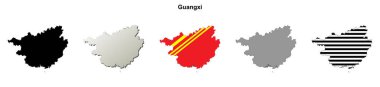 Guangxi eyalet ana hat haritası seti