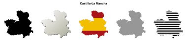 Castilla-La Mancha ana hatları boş (İspanya) haritası