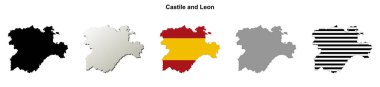 Kastilya ve Leon boş (İspanya) ana hat haritası seti