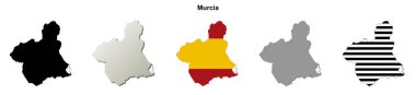 Murcia boş (İspanya) ana hat haritası seti