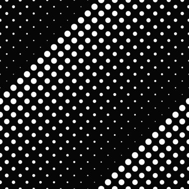 Tek renkli dikişsiz soyut nokta desenli arkaplan - siyah ve beyaz vektör tasarımı