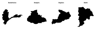 Badakhshan, Badghis, Baghlan, Balkh ana hatları haritaları