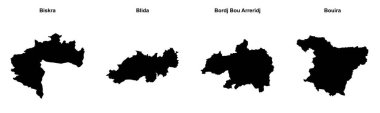 Biskra, Blida, Bordj Bou Arreridj, Bouira ana hatları haritaları