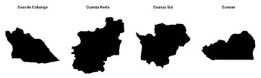 Cuando Cubango, Cuanza Norte, Cuanza Sul, Cunene anahat haritaları