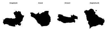 Aragatsotn, Ararat, Armavir, Gegharkunik ana hatları haritaları