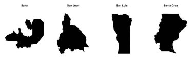 Salta, San Juan, San Luis, Santa Cruz ana hatları haritaları