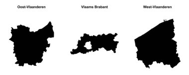 Oost-Vlaanderen, Vlaams Brabant, Batı-Vlaanderen ana hatları haritaları