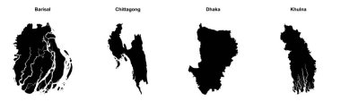 Barisal, Chittagong, Dhaka, Khulna ana hatları haritaları