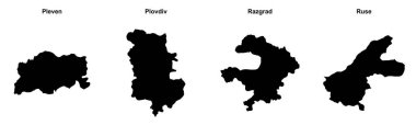 Plevne, Plovdiv, Razgrad, Rusça özet haritaları
