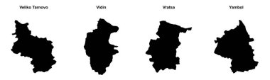 Veliko Tarnovo, Vidin, Vratsa, Yambol ana hatları haritaları