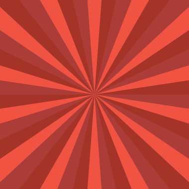 Geometrik ışın patlaması arkaplan tasarımı - kırmızı soyut vektör çizimi