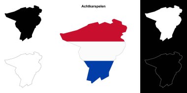 Achtkarspelen boş ana hat haritası seti