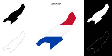 Aalsmeer boş çizgi haritası ayarlandı