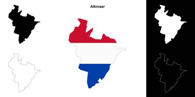 Alkmaar boş çizgi haritası ayarlandı