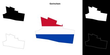 Gorinchem boş çizgi haritası ayarlandı