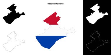 Midden-Delfland ana hatları boş harita seti