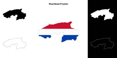 Noardeast-Fryslan boş ana hat haritası seti