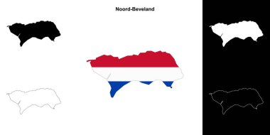 Noord-Beveland boş ana hat haritası seti