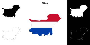 Tilburg boş dış hat haritası seti